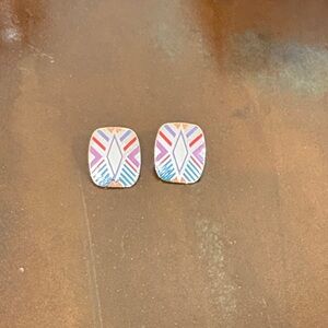 Vintage Laurel Burch Quintessence Rectangular Geometric Earrings